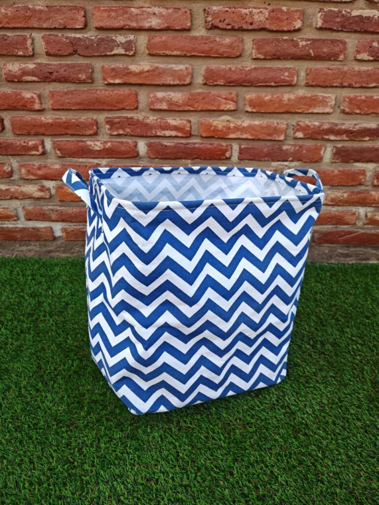 Canasto Organizador Azul Zig Zag