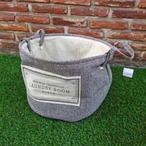 Canasto de tela con manijas gris