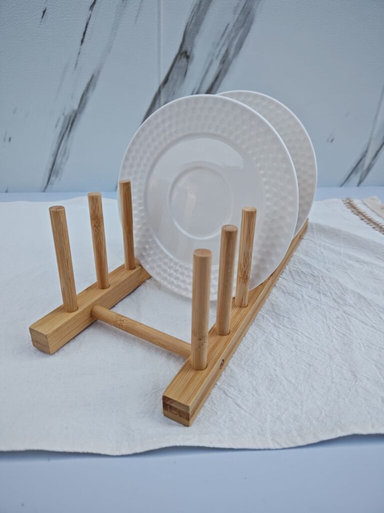 Organizador de platos bambu